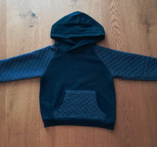 jungen pullover gr.110-116 mit kapuze mehrfarbig 80% baumwolle