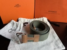 HERMÈS Hermes Paris Gürtel Nomade 40 Naturel Vert Véronèse Gr.L 100-105 cm
