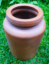 Steinguttopf 2 Liter Gärtopf Steingut Pflanzgefäß  Sauerkrauttopf Handarbeit her