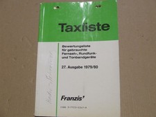 Taxliste von gebrauchten