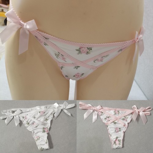 Weißer süßer satin string - g,