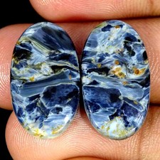 19.70Cts Natürlich Pietersite Oval Paar Cabochon Lose Edelstein 13x22x4mm