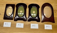 Jugendstil Holz Fotorahmen Bilderrahmen gewölbtes Glas Aufsteller