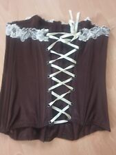 Corsage Süßstoff Body flirt Spitze Retro Gr.36 Braun Glamour