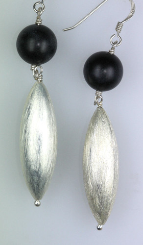 925 silber ohrring onyx - 925,