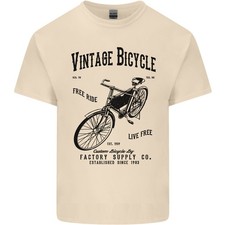 Vintage Fahrrad Cyclist Retro Fahrrad Herren Leichte Baumwolle T-Shirt
