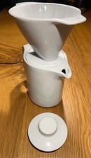 Vintage Bauscher Weiden Bavaria Germany Kaffeekanne weiß 1 Liter Porzellanfilter