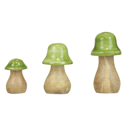 Deko pilze holz - pilze, set
