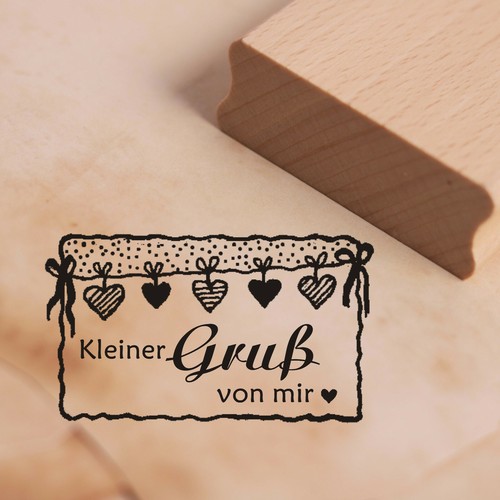 Stempel kleiner gruß von mir - gruß,