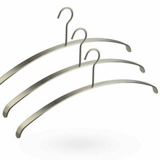 1 - 10 x SO-TECH® Kleiderbügel Edelstahl 455 x 20 x 185 mm Garderobenbügel Bügel