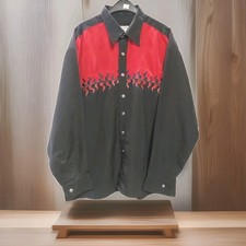 Westernhemd/ Cowboy Hemd Schwarz/Rot  Gr. M von Running Bear Linedance 