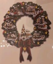 Fensterbild Weihnachten selbstklebend Kranz mit Kirche ca. 23 x 18cm Neu