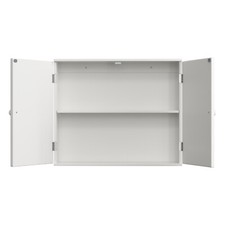 Badzimmerschrank Hängeschrank Wandschrank Badkommode mit 2 Ablagefach Weiß MDF