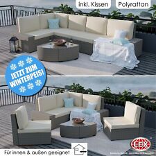 XXL Polyrattan Lounge Set 6tlg. Gartenlounge Sitzgruppe Ecklounge Indoor Outdoor