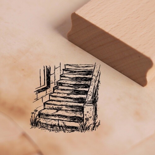 Motivstempel alte steintreppe - alte,