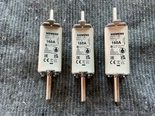 3 Sicherungen  Größe NH1- 160A Siemens Sicherungseinsatz  160 A