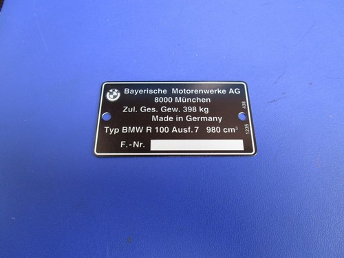 Bmw typenschild 100 - bmw, 100/7