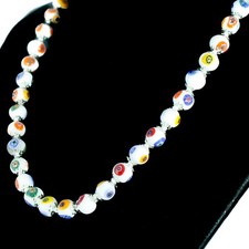 Murano glas halskette weiß - murano,
