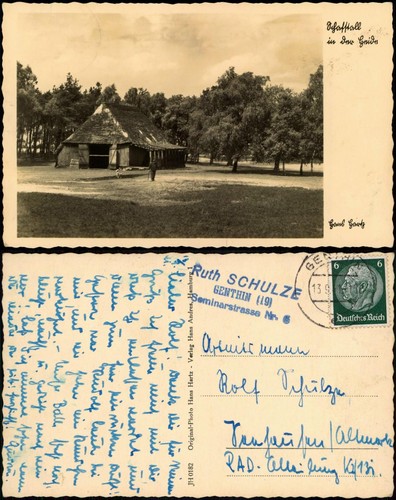 Ansichtskarte schafstall in - ansichtskarte,
