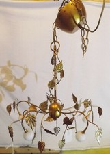 schöne Sorpetaler Blatt Halogen Hängeleuchte Handgefärbt - Höhenverstellbar