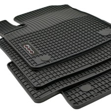 Logo Gummimatten Gummifußmatten passend für Fiat 500 + Fiat 500 C ab Bj.2007 sw