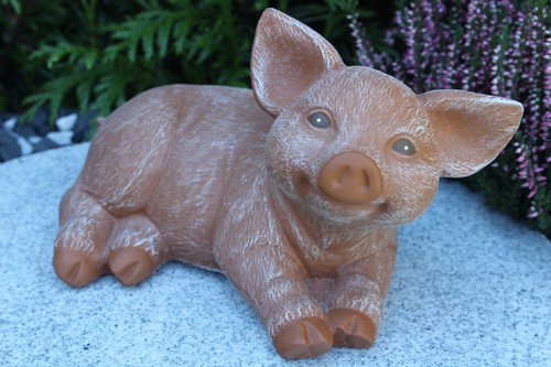 Steinfigur schwein ferkel - steinfigur,