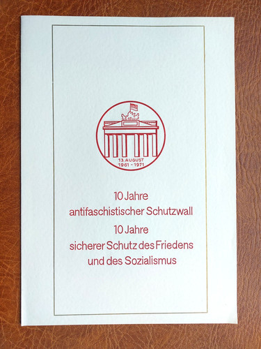 Gedenkblatt ddr 10 jahre - gedenkblatt,
