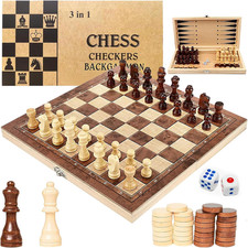3 in 1 Schachspiel Holz