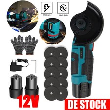 Klein Winkelschleifer Akku Trennschleifer Poliermaschine mit 2 Akkus Ladegerät