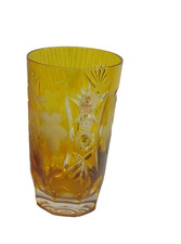 Nachtmann Traube gelber Überfang, Wasserglas aus Bleikristall