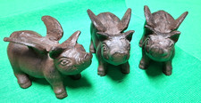 #354 - 3 Stück Metallguss -  Glücksschwein mit Flügeln - Deko  -Figur -