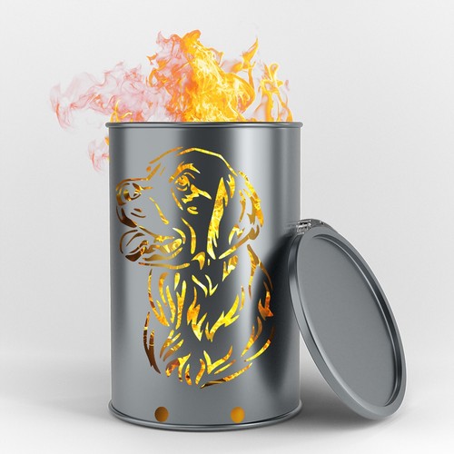 Feuertonne mit golden - feuertonne,
