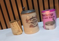 Historische Bierkrug Augustiner Bräu München Zertifikat Dr. Wolfgang.A.Lang   