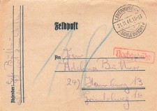 687058) DR Nachgebühr Blg. aus Leverkusen Schlebusch nach Hamburg 1944