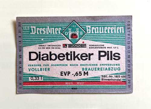 Bieretikett ddr veb dresdner - ddr-veb,