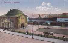 Ansichtskarten, AK, Hamburg, Harburg, Elbtunnel, Elbe, Schiff, Promenade, ,