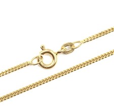 14kt Gelbgold Kette 1.4mm feine Panzer Goldkette 585 Gold Halskette Schmuck 42cm