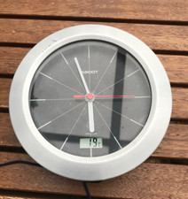 Ascot Funkuhr Badezimmer 17 Cm Silber matt schwarz Temperaturanzeige