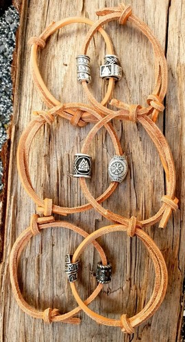 Echt leder mittelalter armreif - mittelalter,