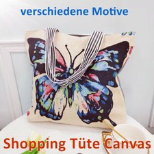 Canvas Damen Tasche Shopping Bag Tüte Einkaufs Beutel Shopper Diverse Motive