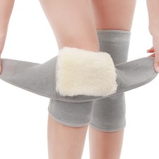 Unisex 100% Echt Lammfell Knieschützer Kniewärmer kniebandage Wolle M-XL HX02
