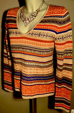 MADELEINE 100% KASCHMIR CASHMERE Intarsien Strick PULLOVER Gr. 36-38 NEU❗️