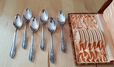 Vintage Otto Kaltenbach - OKA 90 Versilbert - 6x Tee/Kaffeelöffel Set mit Box