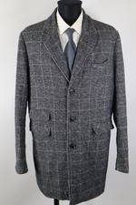 House System grau-karierter Mantel Herbst/Winter Gr.XL Polyester Wolle