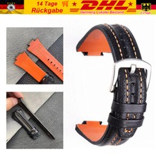 15x27mm Schwarz Leder Uhrenarmband passt für Seiko Sportura mit Werkzeug DHL