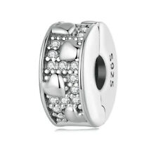 Charm Stopper Ring Clip 925 Silber Steinchen - Passt auch für Pandora Armband