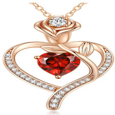 Halskette damen rosegold herz - rosegold,