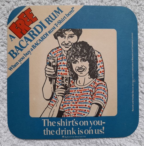 Bacardi rum vintage bierdeckel - bacardi,