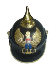 Militaria Pickel Haube Leder