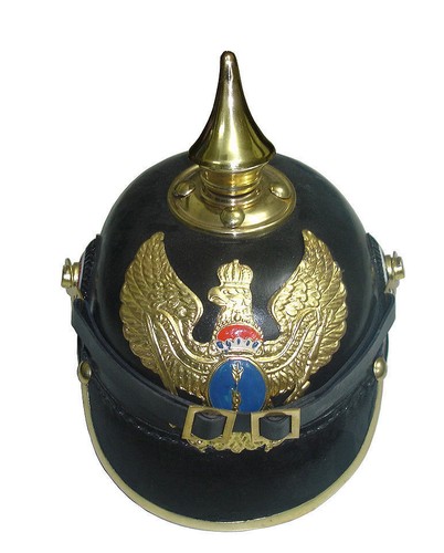 Militaria pickel haube leder - pickel,